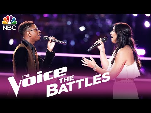The Voice 2017 Battle - Brandon Showell vs. Hannah Mrozak: "Cold Water"