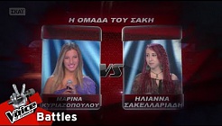 Μαρίνα Κυριαζοπούλου vs Ηλιάννα Σακελλαριάδη - Rockabye | 2o Battle | The Voice of Greece